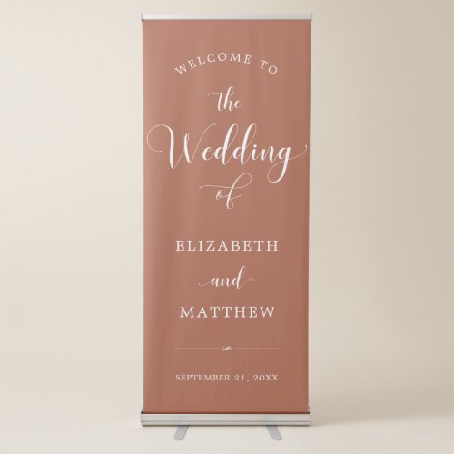 Delicate Script Wedding Welcome Banner with Stand