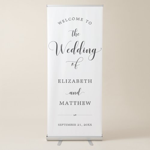 Delicate Script Wedding Welcome Banner with Stand