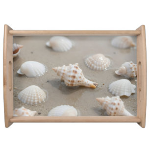Delicate Seashells Beach Serenity Serving Tray