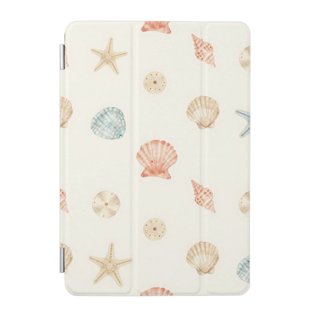 Delicate Seashells Seamless Pattern iPad Mini Cover (Front)