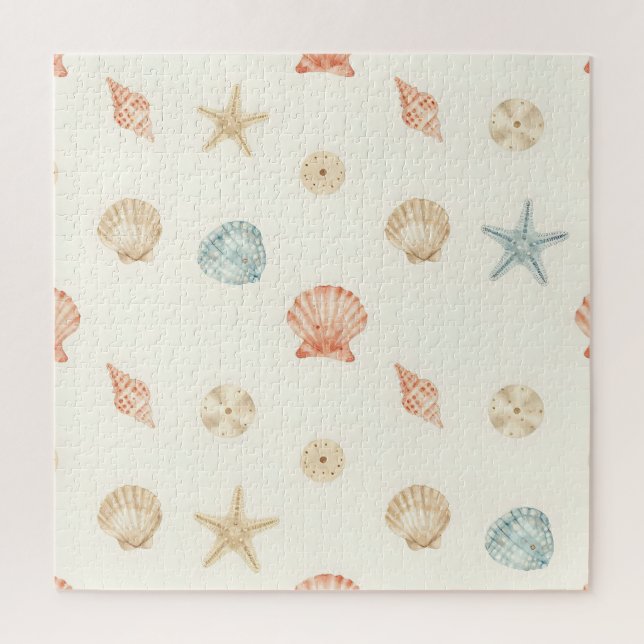 Delicate Seashells Seamless Pattern Jigsaw Puzzle (Vertical)