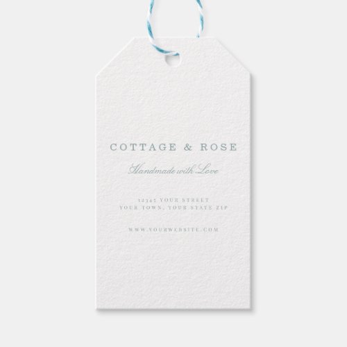 Delicate Shabby Cottage Blue Print Floral Bouquet Gift Tags