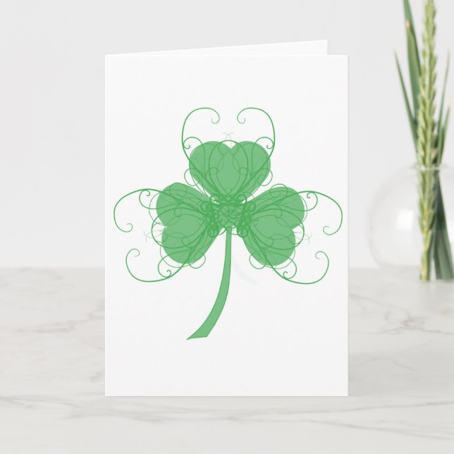 Delicate Shamrock Card (Front)