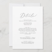 Delicate Silver Calligraphy All In One Wedding Invitation (Back)