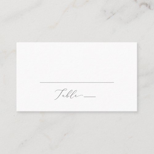 Delicate Silver Calligraphy Flat Wedding Place Card