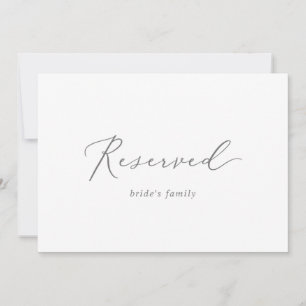 Delicate Silver Calligraphy Reserved Sign
