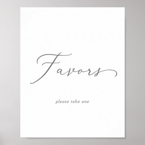 Delicate Silver Calligraphy Wedding Favors Sign