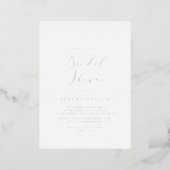Delicate Silver Foil Calligraphy Bridal Shower Foil Invitation (Standing Front)