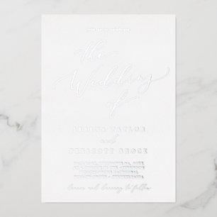 Delicate Silver Foil Calligraphy The Wedding Of Invitation