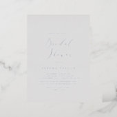 Delicate Silver Foil | Gray Bridal Shower Foil Invitation (Standing Front)
