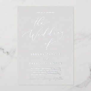 Delicate Silver Foil Gray The Wedding Of Invitation