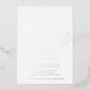 Delicate Silver Foil   New Year’s Eve Wedding  Invitation