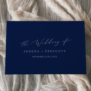 Delicate Silver Gray and Navy Monogram Wedding Guest Book