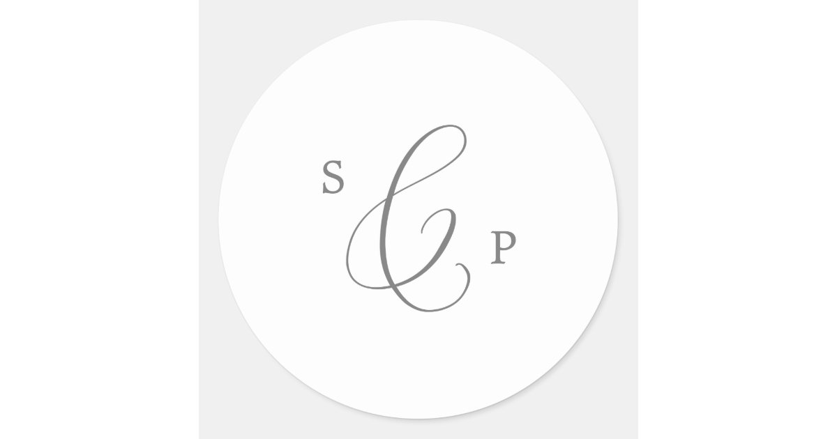 Delicate Monogram Photo Wedding Envelope Seals