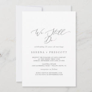 Delicate Silver We Still Do Vow Renewal Invitation