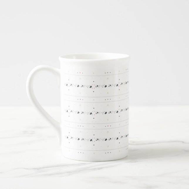 Delicate Simple Winter Pattern White Specialty Mug (Left)