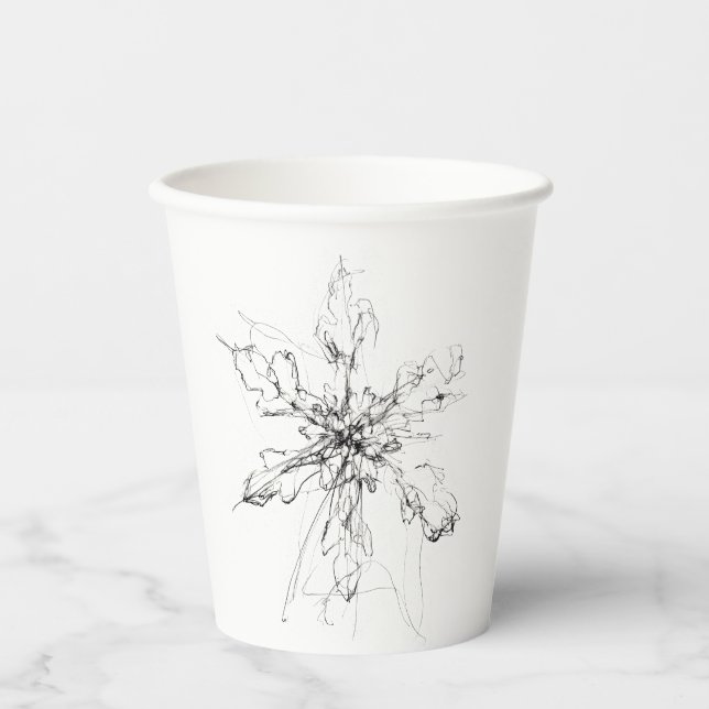 Delicate Single Snowflake  Paper Cups (Front)