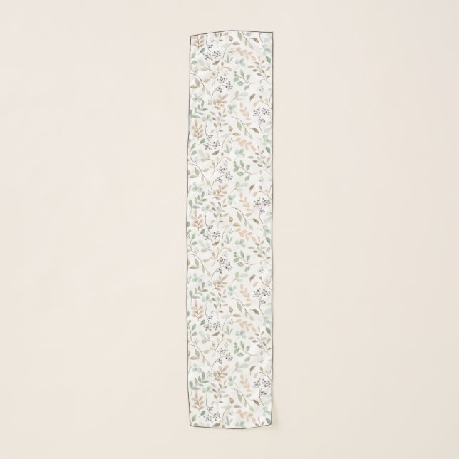 Delicate Small Leaves Chiffon Scarf  (Front)