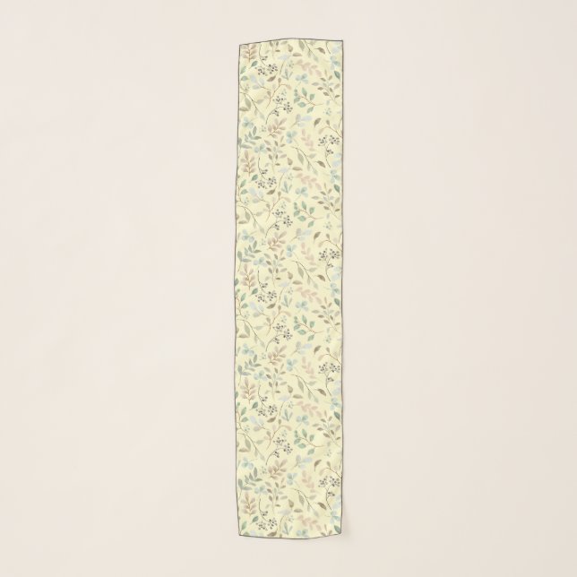 Delicate Small Leaves Chiffon Scarf  (Front)