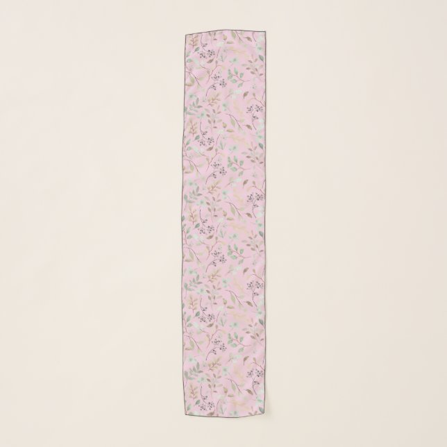 Delicate Small Leaves Chiffon Scarf  (Front)