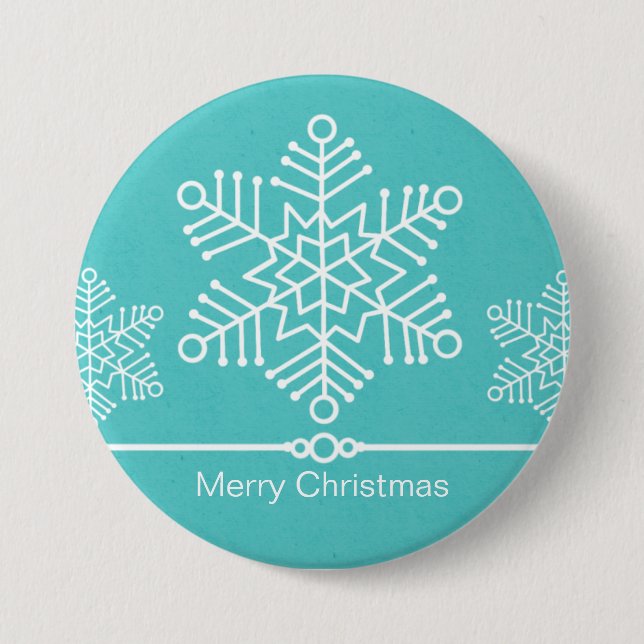 Delicate Snowflakes Christmas Button (Front)