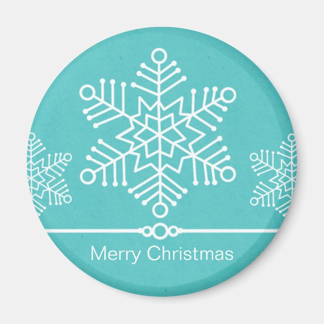 Delicate Snowflakes Christmas Magnet (Front)