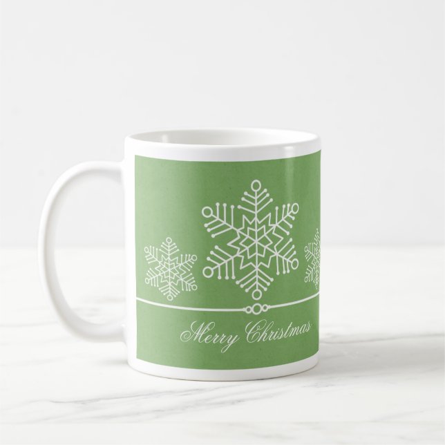 Delicate Snowflakes Christmas Mug (Left)