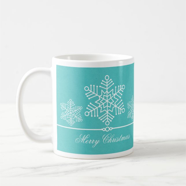 Delicate Snowflakes Christmas Mug (Left)