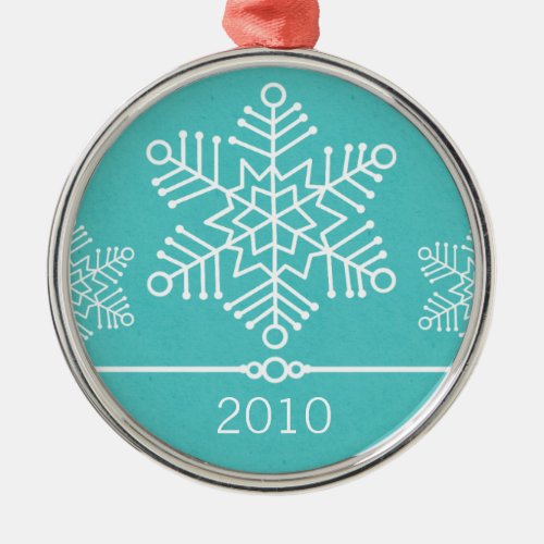 Delicate Snowflakes Premium Round Ornament