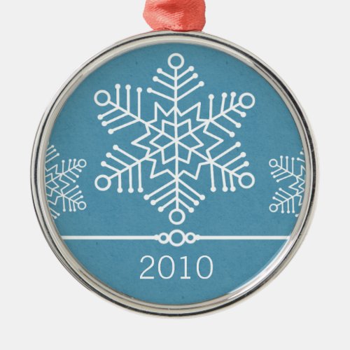 Delicate Snowflakes Premium Round Ornament