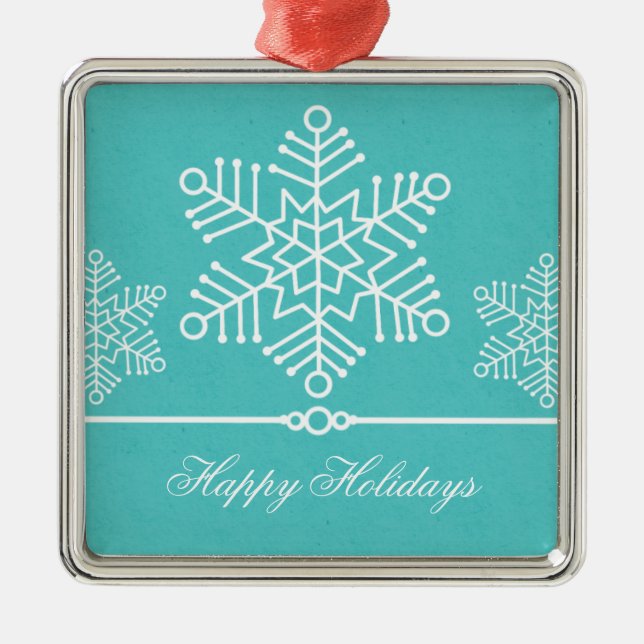 Delicate Snowflakes Premium Square Ornament (Front)