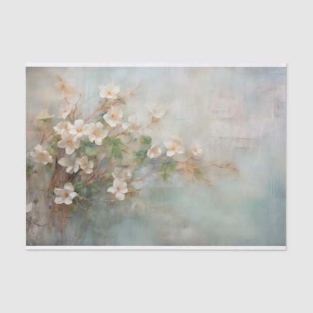 Delicate, Soft Beautiful Elegant Florals Decoupage Tissue Paper (Front)