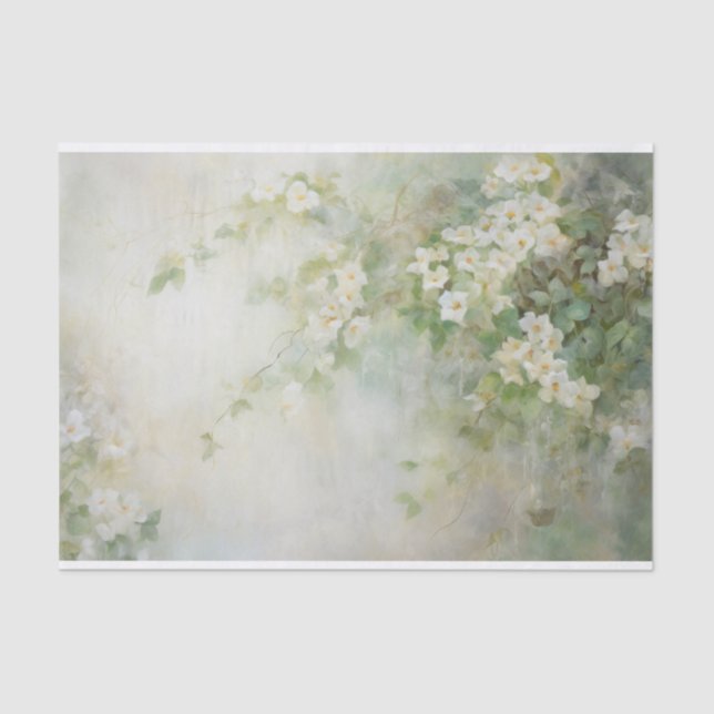 Delicate, Soft Beautiful Elegant Florals Decoupage Tissue Paper (Front)