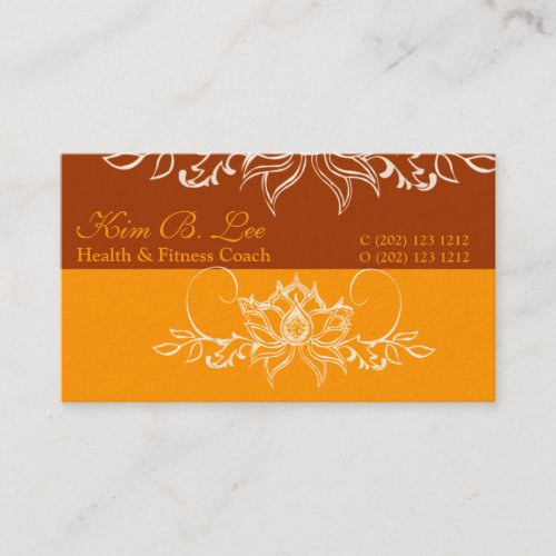 White Indian Lotus Flower Business Card Template