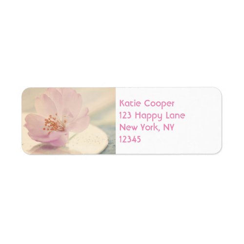 Delicate Soft Pink Cherry Blossom Flower Label