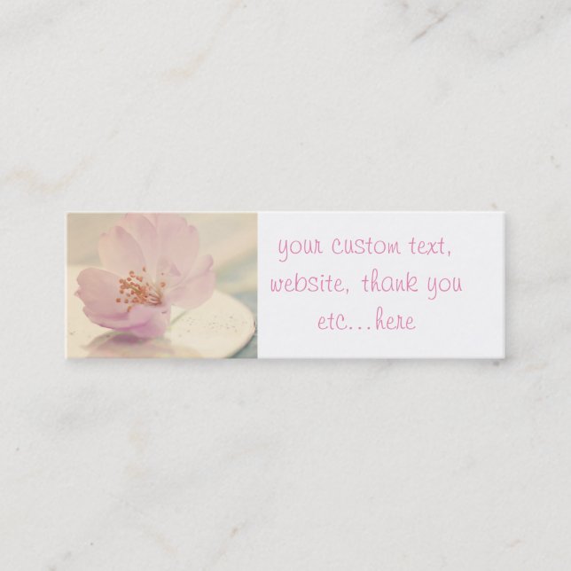 Delicate Soft Pink Cherry Blossom Flower Mini Business Card (Front)