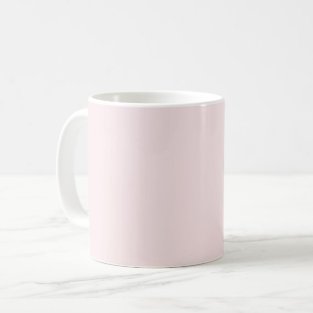 Delicate solid color plain blushing pink coffee mug (Front Left)
