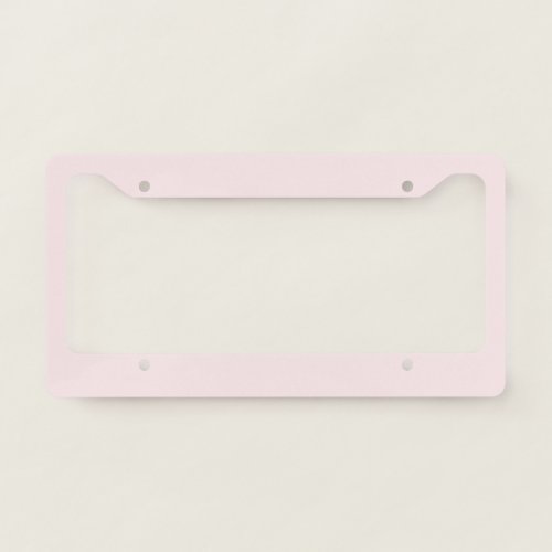 Delicate solid color plain blushing pink license plate frame