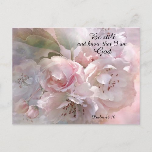 Delicate spring blossom with Bible Message Postcard