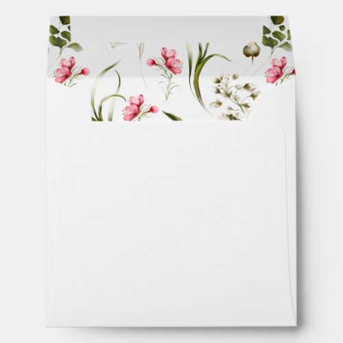 Delicate Spring Blossoms Watercolor Botanical Envelope