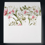 Delicate Spring Blossoms Watercolor Botanical Envelope<br><div class="desc">This custom envelope has delicate watercolor spring blossoms on the inside lining of the envelope. Colors include shades of pink from pastel to vibrant deep pink along with beige florals and wispy greenery. A text template is included on the back flap for personalizing with your name and return address.</div>