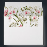 Delicate Spring Blossoms Watercolor Botanical Envelope<br><div class="desc">This custom envelope has delicate watercolor spring blossoms on the inside lining of the envelope. Colors include shades of pink from pastel to vibrant deep pink along with beige florals and wispy greenery. A text template is included on the back flap for personalizing with your name and return address.</div>