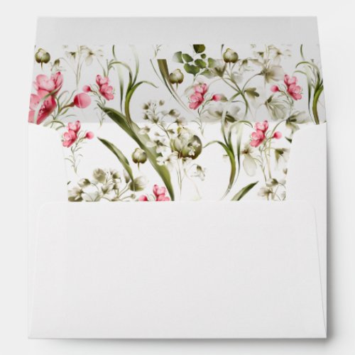 Delicate Spring Blossoms Watercolor Botanical Envelope