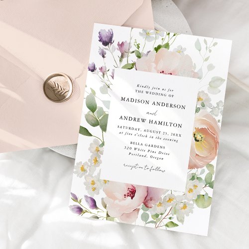 Delicate Spring Floral Wedding Invitation