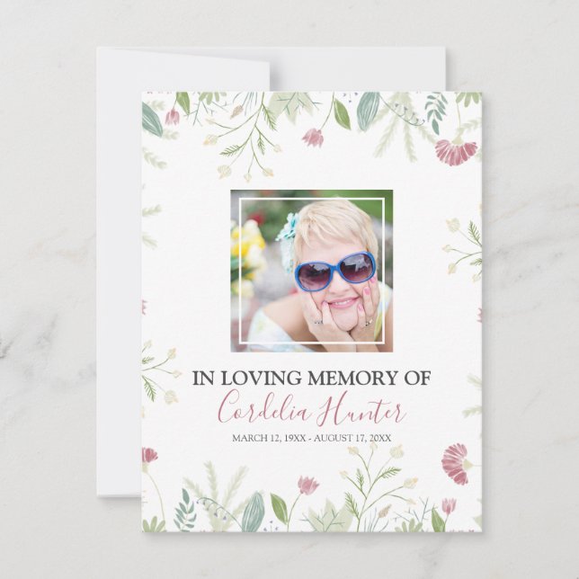 Delicate Spring Florals | Funeral Order of Service (Front)