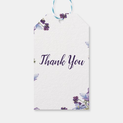 Delicate Spring Flowers Purple Floral Favor Gift Tags