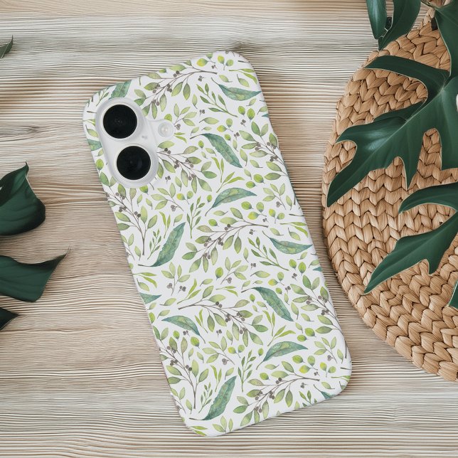 Delicate Spring Green Botanical Pattern iPhone Case (Creator Uploaded)