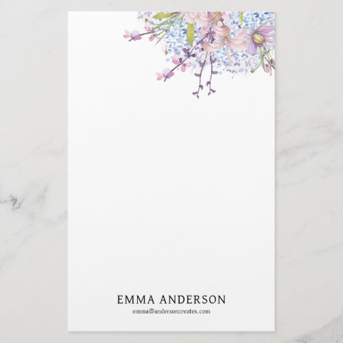 Delicate Spring Wildflower Stationery