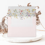 Delicate Spring Wildflowers Fairytale Wedding Envelope<br><div class="desc">This elegant design features soft pastel watercolor wildflowers mixed with lush greenery foliage.</div>