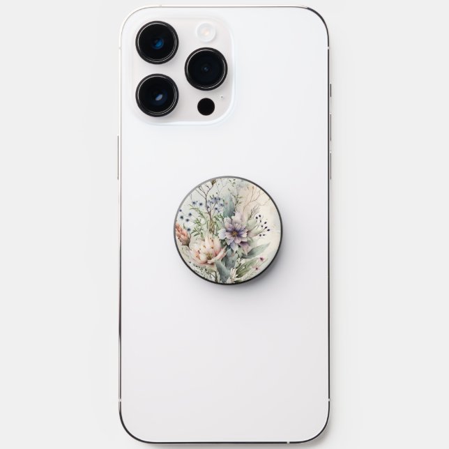 Delicate Spring Wildflowers PopSocket (Front)
